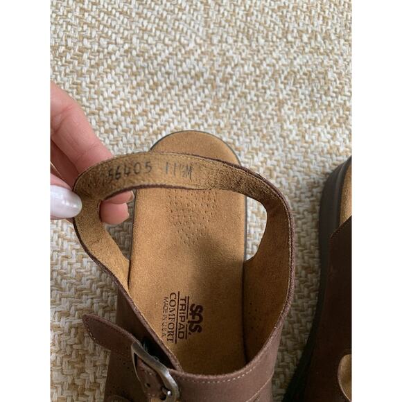 SAS Trio II Brown Leather Sandals 11.5 Medium - Picture 5 of 8